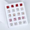 Juego de brocas con punta inferior para decoración de uñas transfronterizas, pequeño mono con 20 brocas de corazón torcidas, joyería al por mayor, broca con forma de rosa