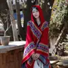 Chal bohemio, capa exótica para mujer, adecuada para viajes a Xinjiang, excursiones por la pradera y sesiones de fotos, capa exterior de estilo étnico