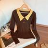 Guangzhou Treze Linhas Itens Populares de Alta Qualidade ~ Suéter de Malha Gola Alta Emagrecedor Manga Longa Design de Moda Outono Top Feminino de Nicho