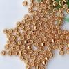 Accesorios de joyería DIY, cuentas de cobre que conservan el color, cuentas redondas brillantes, cuentas espaciadoras, pulseras, accesorios de material con cuentas, venta directa de fábrica
