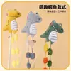 Juguete para Molestar Gatos Dibujo Animado Dinosaurio Caña Larga Borla Palo para Molestar Gatos Color Caramelo Muñeco de Felpa Fabricante de Suministros para Mascotas # #