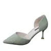 Tacones Altos para Mujer Verano 2025 Nuevos de Primavera y Verano Versátiles Tacones de Aguja para Chicas de Verano Nicho Elegantes Zapatos de Punta con Tacón Medio