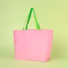 Bolsas de Tecido Coloridas Macaron para Loja de Roupas, Bolsas Tote Impermeáveis de Grande Capacidade, Sacolas de Compras Ecológicas para Supermercado, Logo Personalizável