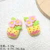 Desenho animado planta animal vaso de flores flor em vaso diy acessórios de resina patch joia grampo de cabelo material caseiro feito à mão