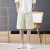 2026 Estilo Old Money Cómodos Lyocell Tencel Lino Verano para Hombre Caída Versátil Casual Pantalones Cortos Ropa para Hombre