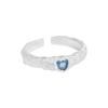 907 Estilo K Ins Nicho Diseño de Lujo Accesible Corazón Plateado Brillante Anillo de Zirconia Lava Plata Esterlina S925 Textura Femenina