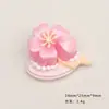 Accesorios de Resina DIY de Dibujos Animados, Flor Rosa Pastel Pegamento Cremoso Pinzas para el Cabello, Fundas para Teléfono, Hebillas para Zapatos, Llaveros