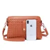 Bolsa Feminina 2025 Nova Primavera e Verão Jovem Cor Sólida Casual Versátil Bolsa Feminina Tecida Ombro Transversal Bolsa Pequena Tecida
