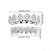 Coronas Dentales de Cobre con Circonita y Diamantes en Forma de Diente Transfronterizas Europeas y Americanas, Estilo Hip-Hop para Hombres y Mujeres, Dientes de Oro Personalizados Europeos y Americanos, Accesorios Versátiles de Dientes Falsos Estilo Rap
