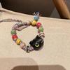2024 nuevo pulsera de caballo de madera divertido para niños, cachorro de cerámica, pulsera de dibujos animados, nicho, corazón de niña, pulsera de estilo dulce versátil