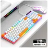 Teclado e Mouse Luminous de Três Cores Raiku T28 com Fio, Sensação Mecânica, Conjunto de Teclado e Mouse para Jogos