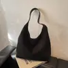 Bolsa Única Externa para Trabalho e Deslocamento, Bolsa Fosca Retrô para Mulheres, Nova Bolsa de Ombro Único para Axila, Bolsa Tote de Grande Capacidade para Deslocamento