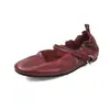Zapatos Mary Jane super suaves de piel de oveja completa para aumentar la altura, colección otoño 2026, punta redonda, tacón bajo, piel genuina, zapatos de mujer con una sola tira