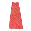 Vestido a rayas plisado para mujer marca Z, popular en AliExpress, moda europea y americana, cuello halter transfronterizo, poliéster elástico rojo ZA