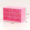 Caja de almacenamiento transparente tipo cajón con nueve compartimentos, caja organizadora de papelería para escritorio para cuentas, apilable, disponible para venta al por mayor transfronteriza