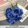 Paquete de 9 Rosas Holandesas Flores Artificiales Decoración del Hogar Flores Cascada de Rosas Cruz de Rosas para Pared Suministro Transfronterizo Flores Artificiales