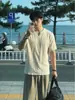 Camiseta de verano de diseño nicho transfronterizo con cuello en V y manga corta para hombre, marca de moda, simple, corte holgado para adolescentes y parejas