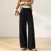 Novas Calças Jeans Retas Color Block de Primavera e Outono para Mulheres, Cintura Alta, Soltas, Emagrecedoras, Modernas, Versáteis, Com Caimento, Calças Casuais de Perna Larga