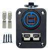 Cargador de coche cargador de coche RV yate dual QC con puerto USB cargador de coche panel Anderson modificado combinación LED