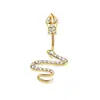 Conjunto de Oito Peças de Aço Inoxidável Transfronteiriço Unha do Umbigo Borboleta Girassol Incrustado Zircônia Joia de Body Piercing de Luxo Leve