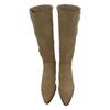 Botas Longas Retro Nicho Petite Botas Femininas Francesas Verão Outono Marrom Botas de Cowboy Ocidentais Botas de Montaria