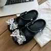 2026 Nuevas Sandalias de Playa Casuales Cerradas con Lazo de Lentejuelas Zuecos de Ballet Mary Jane