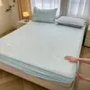 Conjunto de 3 Peças de Matelassê Jacquard de Seda de Gelo com Contas para Resfriamento de Verão com Lençol com Elástico, Lençol com Sensação Fresca, Tapete Macio Lavável com Ar Condicionado para o Verão