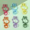 Llavero de Conejito Lindo de Aleación Pintada Colorida DIY Accesorios de Joyería Cadena para Teléfono Móvil Colgante para Bolso Material