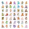 50 Pegatinas Divertidas y Lindas de Mascotas en Bicicleta con Acuarela, Pegatinas de Animales de Dibujos Animados Sanadores para Diarios, Teléfonos y Decoraciones de Computadora