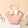 Caja Creativa de Dulces para Boda en Forma de Corazón, Bolsa de Dulces de Cuero en Forma de Corazón para Llevar en la Mano, Recuerdos de Boda, Regalos de Agradecimiento, Empaque para Dulces