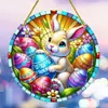 Letrero Decorativo de Huevo de Pascua con Diseño de Conejo para Jardín, Patio, Atrapasoles, Adorno Acrílico para Colgar en Interiores