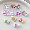Novo pacote com seis acessórios para unhas de dopamina, decoração em resina de doces em cores de rosas, acessórios para unhas no atacado