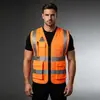 Coletes refletivos para canteiros de obras, projetos de construção chineses, roupas refletivas de segurança, impressão de logotipo personalizado, uniformes de trabalho