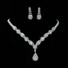 Set de Collar y Pendientes de Cristal Super Brillantes Joyería de Novia Accesorios para Vestido de Boda Pendientes para Fiesta de Cena