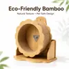 Roda de Corrida Silenciosa para Hamster Urso Dourado Transfronteiriça com Suporte, Brinquedo Decorativo para Alívio do Tédio, Várias Especificações, Roda de Corrida de Bambu