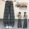 Pantalones de cuadros estilo retro británico, nuevos pantalones de pierna ancha para niñas, moda de otoño 2026, pantalones casuales versátiles de pierna recta a la moda