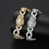 Pulsera de Cadena Cubana con Ojos Infinitos y Número 8 de Zirconia Hip-Hop Transfronterizo Europeo y Americano 15 mm Pulsera para Hombre Accesorios Calientes