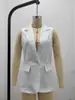 Estilo Novo Outono Europeu e Americano 2025 Blazer Elegante Sem Mangas Amazon Cor Sólida Gola de Terno Cardigã Solto Roupa Feminina