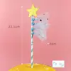 Pajita Decorativa para Pastel de Cumpleaños Red de Viento Rojo Pajita Estrella Pajita Estrella Malla de Encaje Estrella de Cinco Puntas Pajita para Pastel