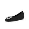 Sapatos Baixos Elegantes com Strass ZHR para Mulheres, Outono 2026 Novos Sapatos de Camurça Elegantes que Aumentam a Altura