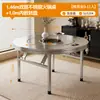 Mesa Plegable de Acero Inoxidable para Restaurante, Puesto de Comida al Aire Libre, Uso en Casa, Mesa Redonda Giratoria Portátil, Mesa Plegable Gruesa de Acero Inoxidable