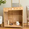 Villa para Gatos Jaula para Gatos Hogar para Mascotas Alojamiento Cría Madera Maciza Cama para Gatos Armario para Gatos Casa de Lujo para Gatos Vitrina Temperatura Constante Tres Niveles