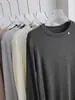 Camiseta de Manga Larga Suave de Lyocell Tencel Lana para Mujer, Estilo Coreano de Otoño, Suéter de Punto Holgado, Adelgazante, Cuello Redondo, Alta Elasticidad