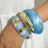 Acessórios Yongge Novo Cruzamento de Fronteira Cor Doce Bloco de Cores Pulseira de Acrílico Colorida Estilo Ins Gradiente Elástica Pulseira de Personalidade