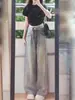 Jeans retro americanos de talla grande con dobladillo deshilachado para mujer, pantalones de verano, holgados y adelgazantes, pantalones rectos de pierna ancha, otros estilos