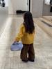 Outono 2025 Novo Estilo Coreano Roupas Infantis Meninas Suéteres de Cor Sólida Jaquetas Suéteres de Bebê Suéteres Infantis
