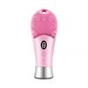 Cross-border Novo Limpador Facial de Silicone Elétrico Ultrassônico de Alta Frequência Vibração Facial Instrumento de Lavagem Carregando Aquecimento Escova de Lavagem Facial