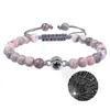 Pulsera Proyectora 100 Idiomas Europa y América Transfronteriza Te Amo Piedra Volcánica de 6 mm Turquesa Blanca Pulsera de Pareja