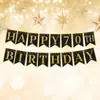 Banner Digital Temático de Cumpleaños 70 de Nuevo Estilo Transfronterizo Decoraciones Colgantes en Espiral Negro y Dorado Decoración de Ambiente de Fiesta