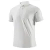 Camiseta Masculina de Manga Curta Nova Verão 2025 Masculina Seda Gelada Sem Marcas Fina Business Lapp Camisa Polo Masculina Top